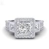 Image 2 : 3.53 CTW Princess VS/SI Diamond Micro Pave 3 Stone Ring 18K White Gold - REF-618X2T - 37175