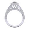 Image 4 : 3.53 CTW Princess VS/SI Diamond Micro Pave 3 Stone Ring 18K White Gold - REF-618X2T - 37175