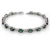11.0 CTW Blue Sapphire Bracelet 10K White Gold - REF-58T2X - 11562