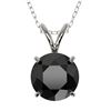1.59 CTW Fancy Black VS Diamond Solitaire Necklace 10K White Gold - REF-42X9T - 36799