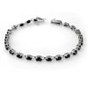9.10 CTW Blue Sapphire Bracelet 10K White Gold - REF-46M5F - 13572