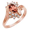 0.80 CTW Pink Tourmaline & Diamond Ring 14K Rose Gold - REF-36R2K - 10005
