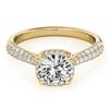 1.5 CTW Certified VS/SI Diamond Solitaire Halo Ring 18K Yellow Gold - REF-389K5R - 26169