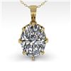 Image 2 : 1 CTW VS/SI Oval Diamond Solitaire Necklace 18K Yellow Gold - REF-280F2M - 35716