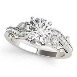 1 CTW Certified VS/SI Diamond Solitaire Antique Ring 18K White Gold - REF-191N3Y - 27408