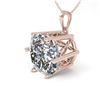 1 CTW Certified VS/SI Cushion Cut Diamond Necklace 18K Rose Gold - REF-285H2W - 35870