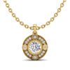 1.01 CTW VS/SI Diamond Solitaire Art Deco Necklace 18K Yellow Gold - REF-221T8X - 36985