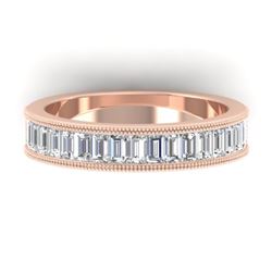 1.50 CTW Baguette Certified VS/SI Diamond Art Deco Eternity 14K Rose Gold - REF-161R8K - 30319