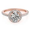 Image 1 : 1.4 CTW Certified VS/SI Diamond Solitaire Halo Ring 18K Rose Gold - REF-380X5T - 26818
