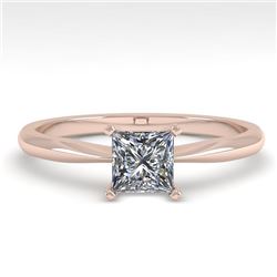 0.52 CTW Princess Cut VS/SI Diamond Engagement Designer Ring 14K White Gold - REF-84N9Y - 32154