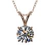 Image 1 : 0.72 CTW Certified H-SI/I Quality Diamond Solitaire Necklace 10K Rose Gold - REF-100X2T - 36737
