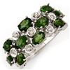 Image 1 : 3.20 CTW Green Tourmaline & Diamond Ring 10K White Gold - REF-56R5K - 10964
