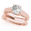 Image 1 : 1 CTW Certified VS/SI Diamond Solitaire 2Pc Wedding Set 14K Rose Gold - REF-362Y8N - 31860