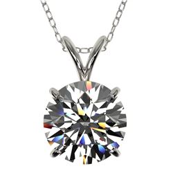 2.03 CTW Certified H-SI/I Quality Diamond Solitaire Necklace 10K White Gold - REF-567W3H - 36808