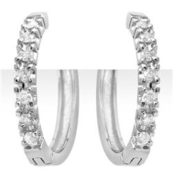 0.40 CTW Certified VS/SI Diamond Earrings 18K White Gold - REF-69H8W - 13860