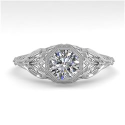 0.50 CTW VS/SI Diamond Solitaire Engagement Ring 18K White Gold - REF-104H8W - 36015