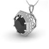 1.50 CTW Black Diamond Solitaire Necklace 18K White Gold - REF-61Y6N - 36012