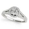 1.3 CTW Certified VS/SI Diamond Solitaire Halo Ring 18K White Gold - REF-378K8R - 26646
