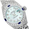 Rolex Ladies Stainless Steel, Diam Dial & Diam/Sapphire Bezel, Saph Crystal - REF-355A6N