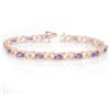 8.65 CTW Tanzanite & Diamond Bracelet 18K Rose Gold - REF-153X3T - 13907