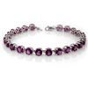 Image 1 : 12.0 CTW Amethyst Bracelet 10K White Gold - REF-42M2F - 10348
