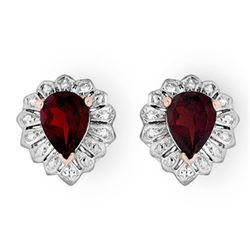 2.20 CTW Garnet Earrings 18K Rose Gold - REF-28X2T - 13590