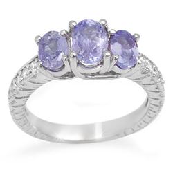 2.50 CTW Tanzanite & Diamond Ring 10K White Gold - REF-60M2F - 10775