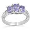 Image 1 : 2.50 CTW Tanzanite & Diamond Ring 10K White Gold - REF-60M2F - 10775