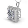 Image 1 : 1 CTW VS/SI Princess Diamond Solitaire Necklace 18K White Gold - REF-332T8X - 36003