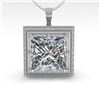 Image 2 : 1 CTW VS/SI Princess Diamond Solitaire Necklace 18K White Gold - REF-332T8X - 36003