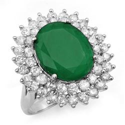 10.83 CTW Emerald & Diamond Ring 18K White Gold - REF-307M3F - 12962