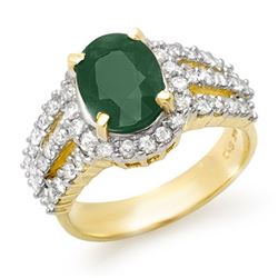 4.70 CTW Emerald & Diamond Ring 14K Yellow Gold - REF-115T5X - 13294