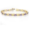Image 1 : 8.65 CTW Tanzanite & Diamond Bracelet 14K Yellow Gold - REF-118R2K - 13906