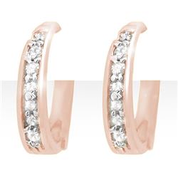 0.20 CTW Certified VS/SI Diamond Earrings 14K Rose Gold - REF-36Y2N - 12770