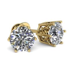 0.50 CTW VS/SI Diamond Stud Solitaire Earrings 18K Yellow Gold - REF-53Y6N - 35815