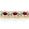 Image 2 : 4.22 CTW Ruby & Diamond Bracelet 10K Yellow Gold - REF-69T3X - 13620