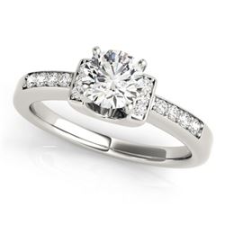 0.61 CTW Certified VS/SI Diamond Solitaire Ring 18K White Gold - REF-119K3R - 27435