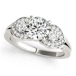 1.7 CTW Certified VS/SI Diamond 3 Stone Ring 18K White Gold - REF-518M8F - 27987