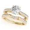 Image 1 : 1.44 CTW Certified VS/SI Diamond Solitaire 2Pc Wedding Set 14K Yellow Gold - REF-383M8F - 31732