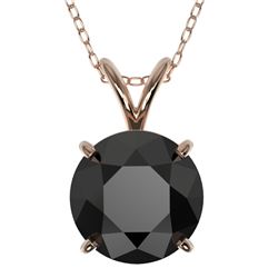 2.09 CTW Fancy Black VS Diamond Solitaire Necklace 10K Rose Gold - REF-54W2H - 36812