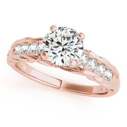 0.95 CTW Certified VS/SI Diamond Solitaire Ring 18K Rose Gold - REF-194K2R - 27535