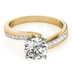 1.4 CTW Certified VS/SI Diamond Bypass Solitaire Ring 18K Yellow Gold - REF-486M2F - 27683