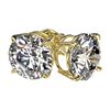 Image 4 : 3.05 CTW Certified H-SI/I Quality Diamond Solitaire Stud Earrings 10K Yellow Gold - REF-633M3F - 366