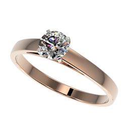 0.55 CTW Certified H-SI/I Quality Diamond Solitaire Engagement Ring 10K Rose Gold - REF-51R3K - 3646