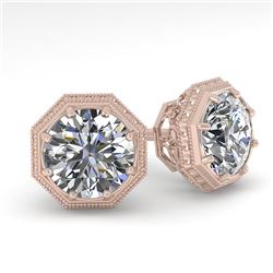 1.50 CTW VS/SI Diamond Stud Solitaire Earrings 18K Rose Gold - REF-311R3K - 35966