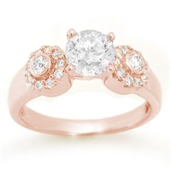 1.38 CTW Certified VS/SI Diamond Ring 14K Rose Gold - REF-351M3F - 11357