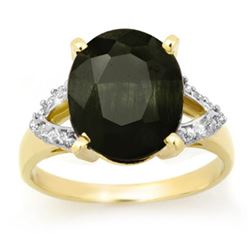 5.30 CTW Blue Sapphire & Diamond Ring 10K Yellow Gold - REF-40F4M - 12880