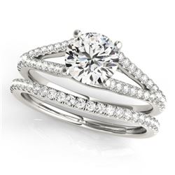 1.13 CTW Certified VS/SI Diamond Solitaire 2Pc Wedding Set 14K White Gold - REF-199X3T - 31982