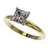 Image 1 : 1.25 CTW Certified VS/SI Quality Princess Diamond Solitaire Ring 10K Yellow Gold - REF-372M3F - 3291