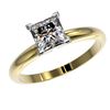 Image 2 : 1.25 CTW Certified VS/SI Quality Princess Diamond Solitaire Ring 10K Yellow Gold - REF-372M3F - 3291